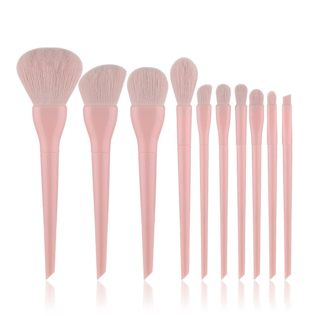 Natural Hair Colorful Makeup Brush Set