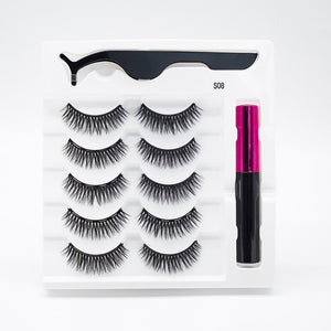 Repeated Use Eyelashes Waterproof Liquid Eyeliner With Tweezer Makeup Set