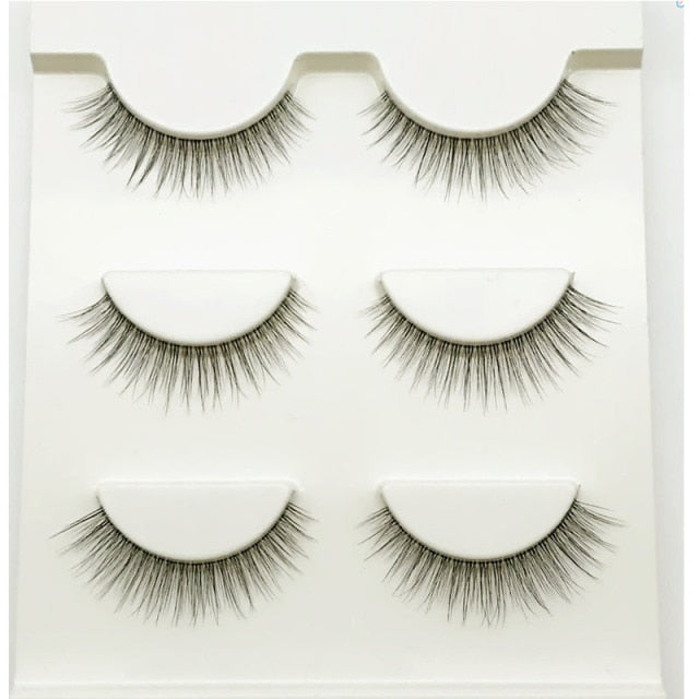 3pair/set Handmade False Eyelashes