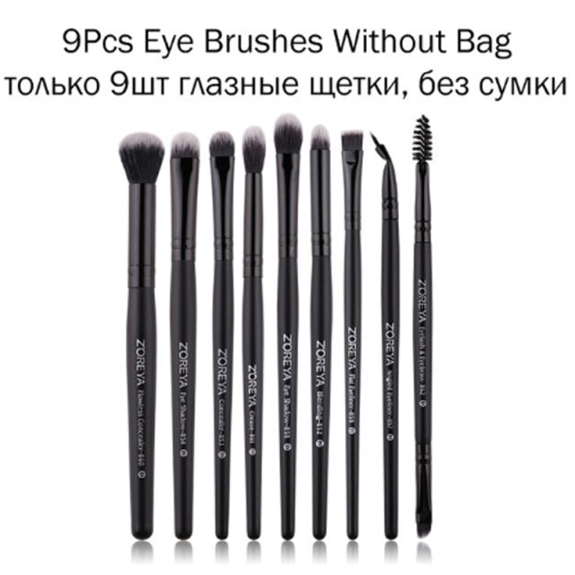 Black Makeup Brushes Set
